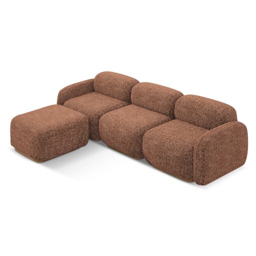 Ailani moduláris sarokkanapé terracotta színben