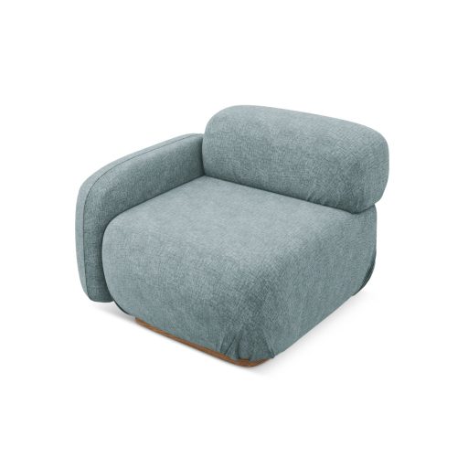 Ailani fotel modul 1 karfával bal - 95x95x73 farmerkék színben