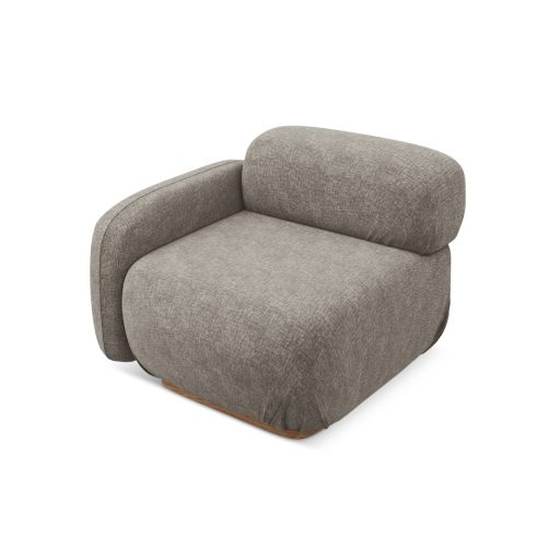 Ailani fotel modul 1 karfával bal - 95x95x73 taupe színben