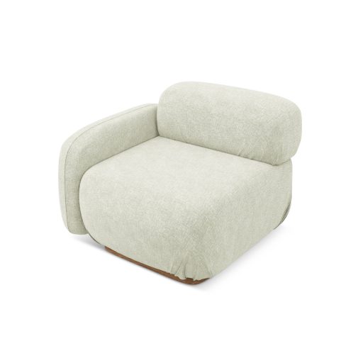 Ailani fotel modul 1 karfával bal - 95x95x73 fehér színben