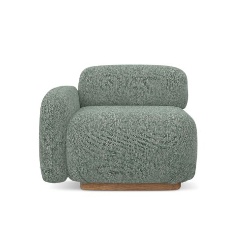 Ailani fotel modul 1 karfával bal - 95x95x73 világoszöld színben