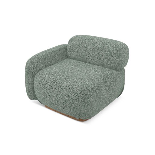 Ailani fotel modul 1 karfával bal - 95x95x73 világoszöld színben
