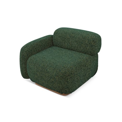 Ailani fotel modul 1 karfával bal - 95x95x73 zöld színben