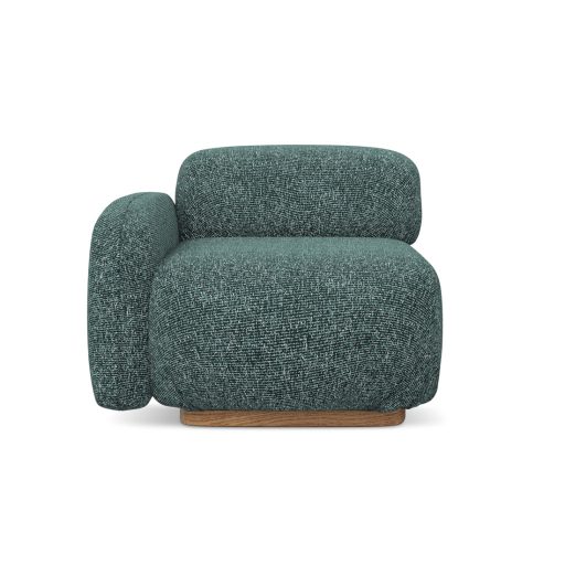 Ailani fotel modul 1 karfával bal - 95x95x73 farmerkék színben