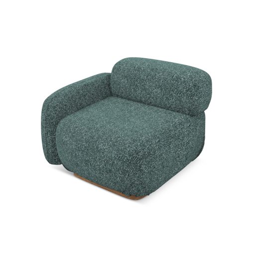 Ailani fotel modul 1 karfával bal - 95x95x73 farmerkék színben