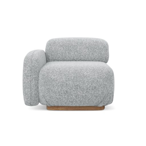 Ailani fotel modul 1 karfával bal - 95x95x73 ezüst színben