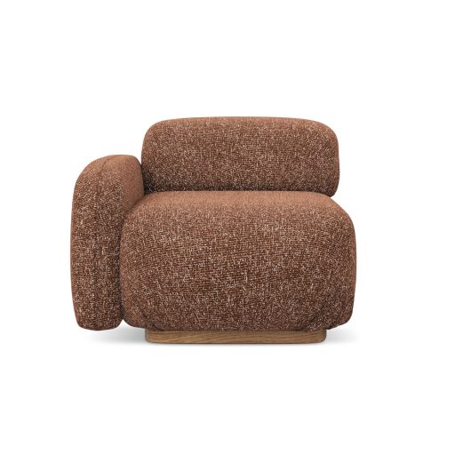 Ailani fotel modul 1 karfával bal - 95x95x73 terracotta színben