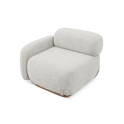 Ailani fotel modul 1 karfával bal - 95x95x73 ezüst színben