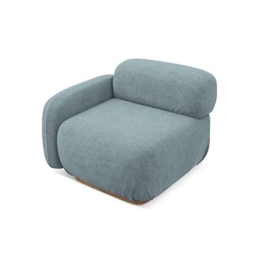 Ailani fotel modul 1 karfával bal - 95x95x73 farmerkék színben
