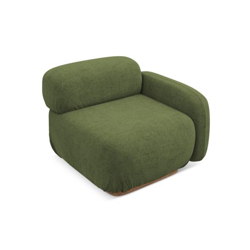  Ailani fotel modul 1 karfával jobb - 95x95x73 olívazöld színben