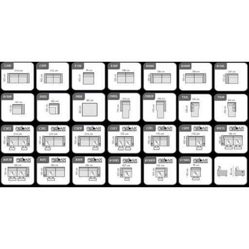 Amira dupla relax sarokgarnitúra 228 cm X 291 cm - balos