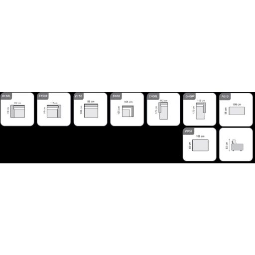 Ares U-alakú sarokkanapé 215 cm x 363 cm x 173 cm - balos
