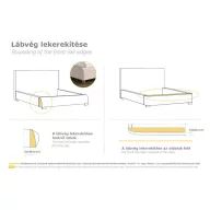   Aston kárpitozott ágy - 106 cm magas fejvéggel - 160 X 200 fekvőfelület