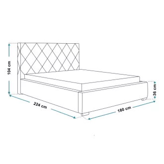   Azurro ágykeret 120 X 200 fekvőfelület, ágyráccsal és ágyneműtartóval