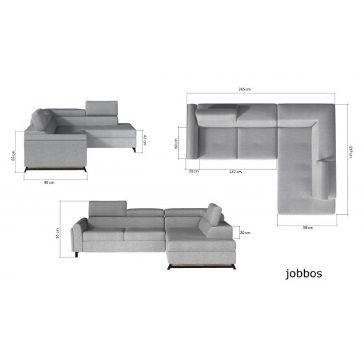 Kai ágyazható sarokgarnitúra - jobbos