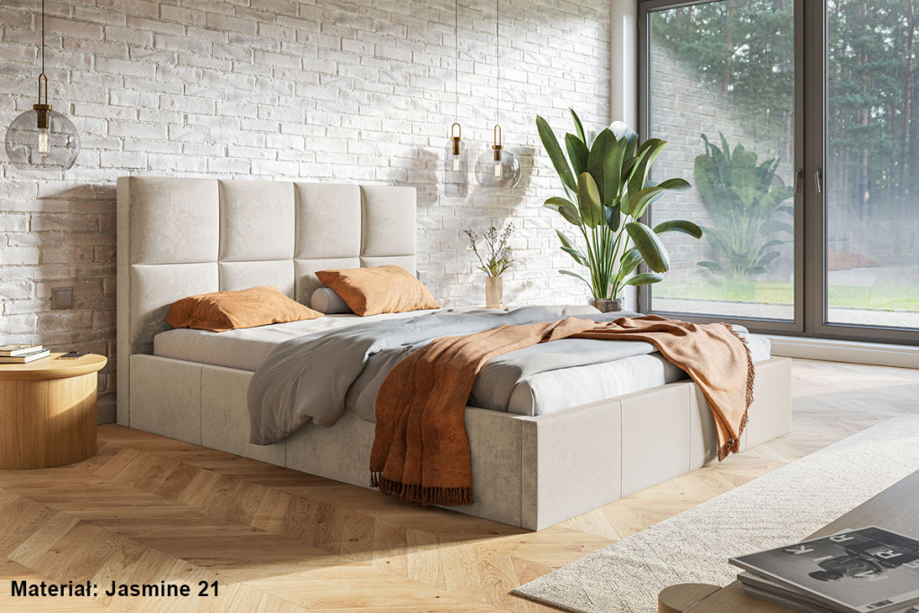Balaton ágykeret 160 X 200 fekvőfelület, ágyráccsal és ágyneműtartóval, Jasmine24 világosbarna Expressz szállítással – 3. kép