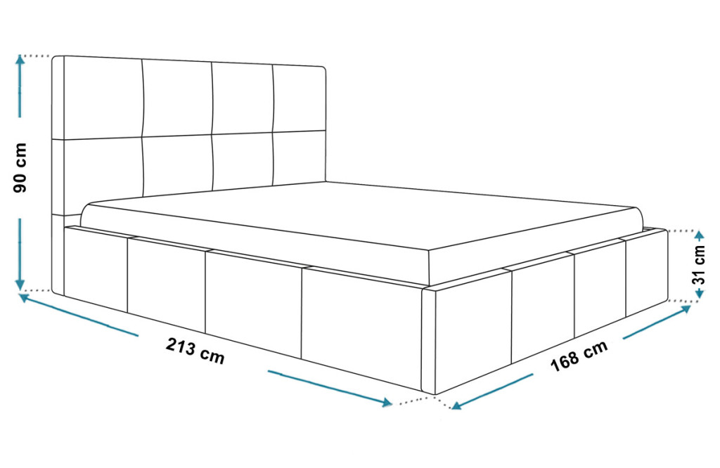 Balaton ágykeret 160 X 200 fekvőfelület, ágyráccsal és ágyneműtartóval, Jasmine24 világosbarna Expressz szállítással – 6. kép