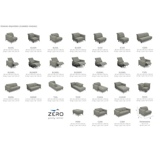 Bali 3 személyes kanapé 2 karral - Elektromos Relax funkció 2 oldalon