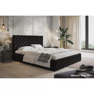   Békéscsaba ágykeret 160 X 200 fekvőfelület, ágyráccsal és ágyneműtartóval, Amor22 fekete Expressz szállítással