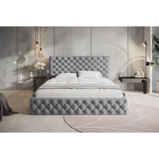 Békéscsaba ágykeret 180 X 200 fekvőfelület, ágyráccsal és ágyneműtartóval, Jasmine90 szürke Expressz szállítással