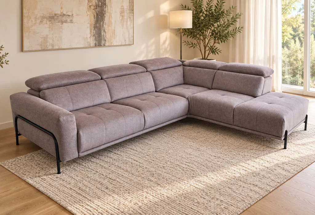 Berg sarok ülőgarnitúra 282 cm X 226 cm - motorosan mélyíthető ülőfelülettel - jobbos - AquaClean Titan 80 - kiállítási kedvezménnyel – 1. termékkép