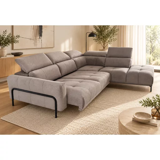 Berg sarok ülőgarnitúra 282 cm X 226 cm - motorosan mélyíthető ülőfelülettel - jobbos - AquaClean Titan 80 - kiállítási kedvezménnyel