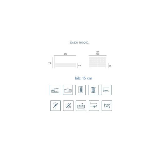 Bubbly boxspring ágy 140 X 200
