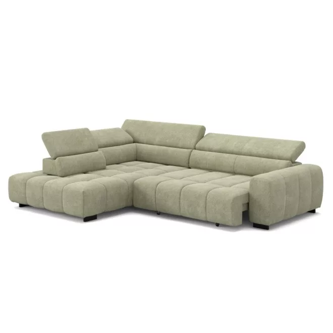 Alberta L-alakú sarokkanapé - balos - zárt - 306 cm X 228 cm - elektromosan mélyíthető ülőfelülettel