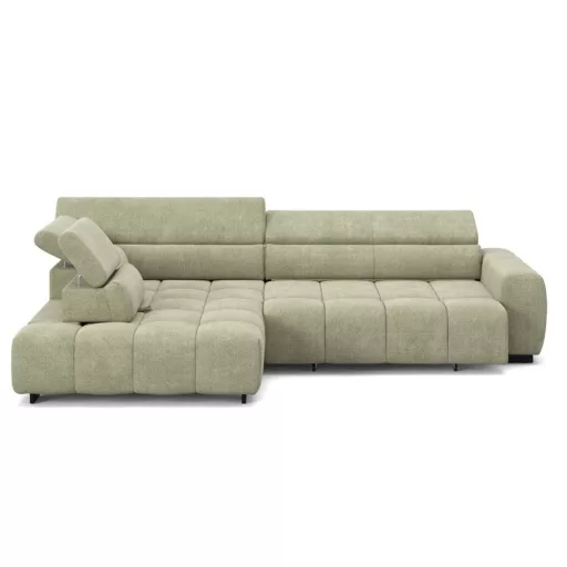 Alberta L-alakú sarokkanapé - balos - zárt - 306 cm X 228 cm - elektromosan mélyíthető ülőfelülettel 