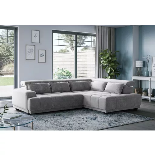 Jade L-alakú sarokkanapé - jobbos - nyitott - 270 cm X 203 cm - elektromosan mélyíthető ülőfelülettel 