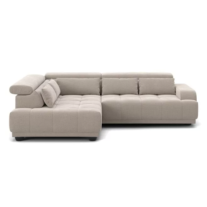 Jade L-alakú sarokkanapé  - balos - nyitott - 270 cm X 203 cm - elektromosan mélyíthető ülőfelülettel