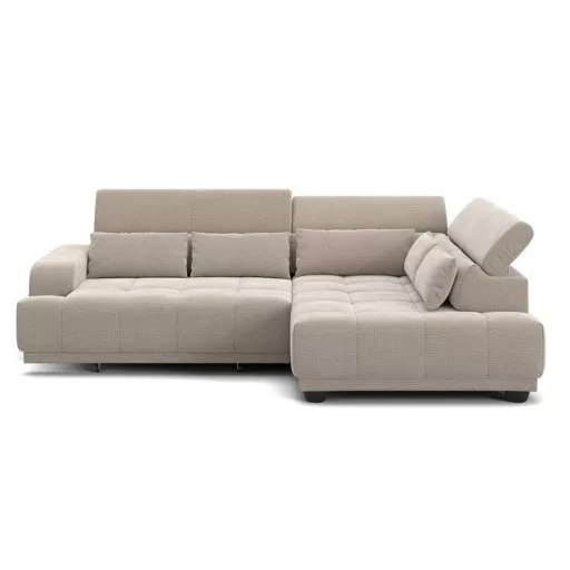 Jade L-alakú sarokkanapé  - balos - nyitott - 270 cm X 203 cm - elektromosan mélyíthető ülőfelülettel 