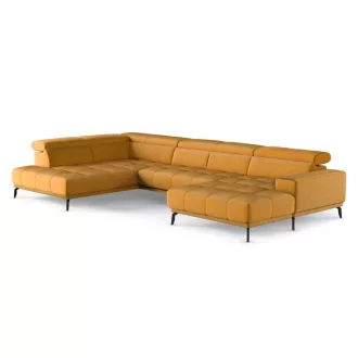   Jomba U-alakú sarokkanapé - balos - 226 cm X 400 cm X 185 cm - elektromosan mélyíthető ülőfelülettel