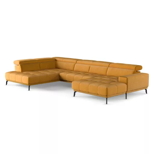 Jomba U-alakú sarokkanapé - balos - 226 cm X 400 cm X 185 cm - elektromosan mélyíthető ülőfelülettel