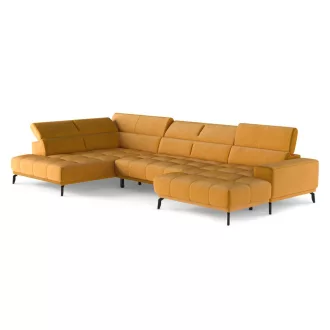   Jomba U-alakú sarokkanapé - balos - 226 cm X 400 cm X 185 cm - elektromosan mélyíthető ülőfelülettel