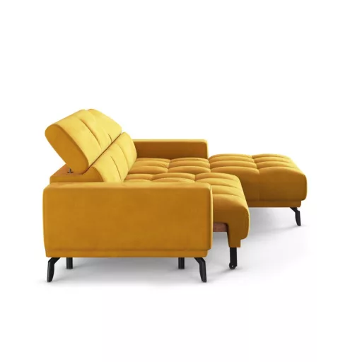 Jomba L-alakú sarokkanapé - jobbos - nyitott - 293 cm X 185 cm - elektromosan mélyíthető ülőfelülettel 
