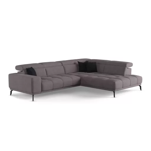 Jomba L-alakú sarokkanapé - jobbos - zárt - 308 cm X 226 cm - elektromosan mélyíthető ülőfelülettel