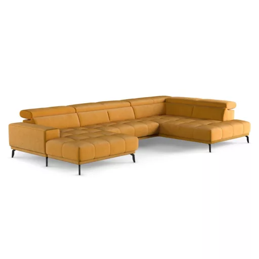 Jomba U-alakú sarokkanapé - jobbos - 185 cm X 400 cm X 226 cm - elektromosan mélyíthető ülőfelülettel