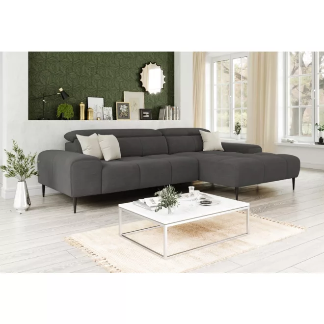 Theo L-alakú sarokkanapé - jobbos - nyitott - 290 cm X 182 cm - elektromosan mélyíthető ülőfelülettel