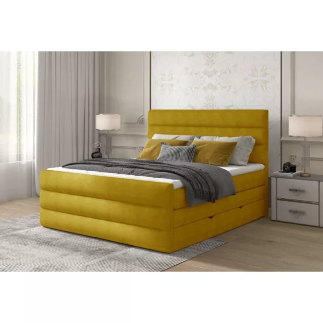 Cade ágyneműtartós boxspring ágy 160 X 200 - hideghab topper