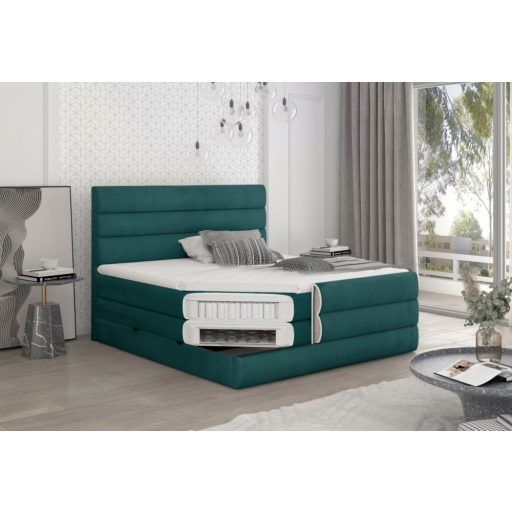 Cade ágyneműtartós boxspring ágy 160 X 200 - hideghab topper