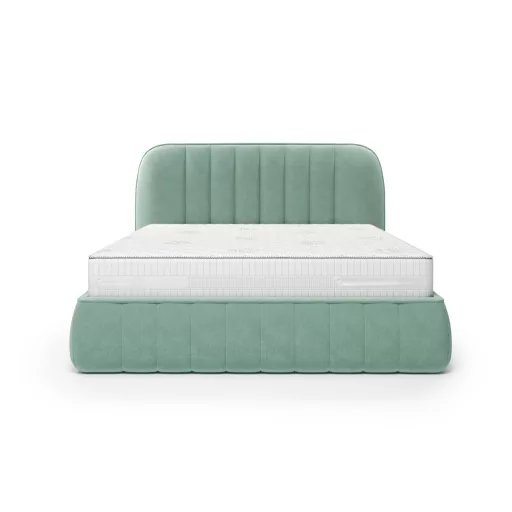 Caira kárpitozott ágyneműtartós ágy előről nyíló gázrugós ágyráccsal 160 X 200 fekvőfelület - Cloud72 türkíz EasyClean huzattal