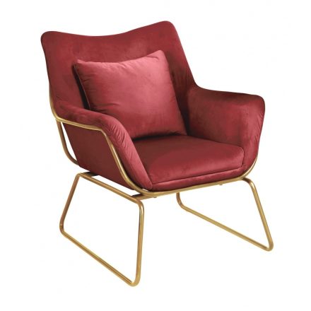 Cavos bordó design fotel - arany alap