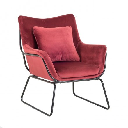 Cavos bordó design fotel - fekete alap