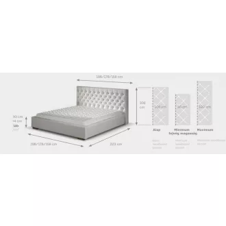   Chester kárpitozott ágy - 106 cm magas fejvéggel - 180 X 200 fekvőfelület