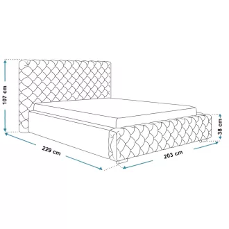   Chesterfield ágykeret 160 X 200 fekvőfelület, ágyráccsal és ágyneműtartóval
