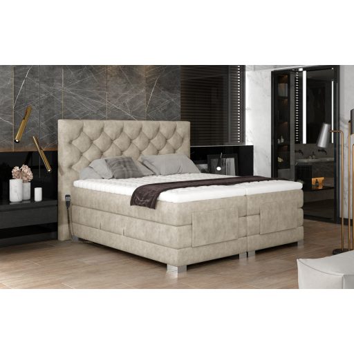Cloe motoros boxspring ágy 160 X 200  hideghab topper