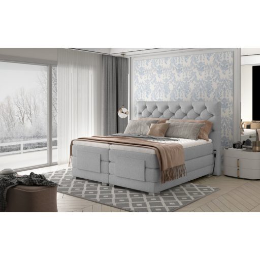 Cloe motoros boxspring ágy 160 X 200  hideghab topper