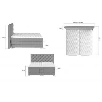 Cloe motoros boxspring ágy 160 X 200  hideghab topper