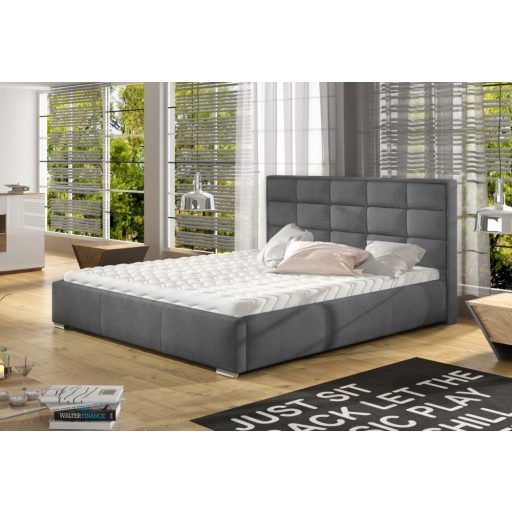 Dakota kárpitozott ágyneműtartós ágy előről nyíló gázrugós ágyráccsal - 120 cm magas fejvéggel - 90 X 200 fekvőfelület